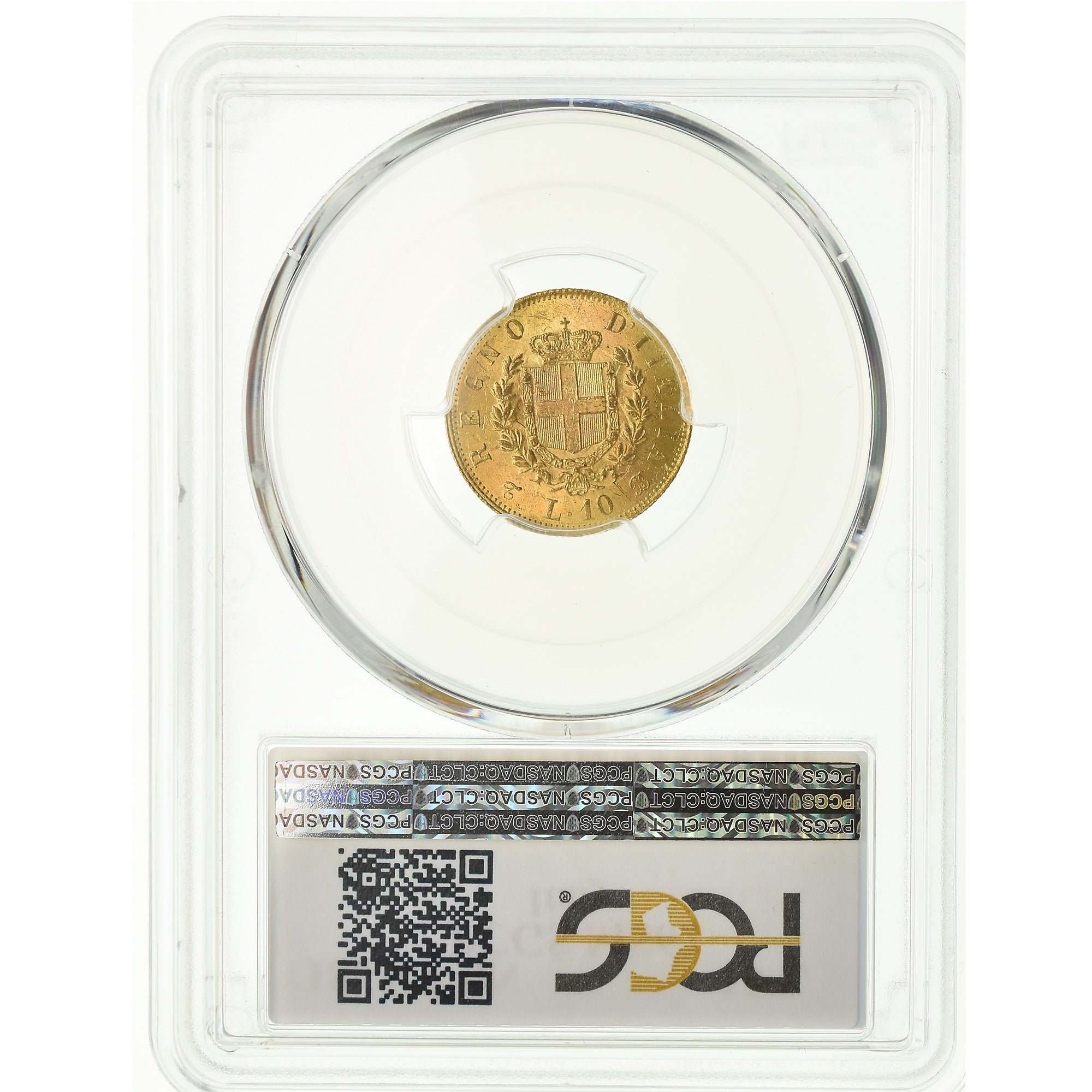 Coin, Italy, Vittorio Emanuele II, 10 Lire, 1863, Torino, PCGS, MS62, Gold