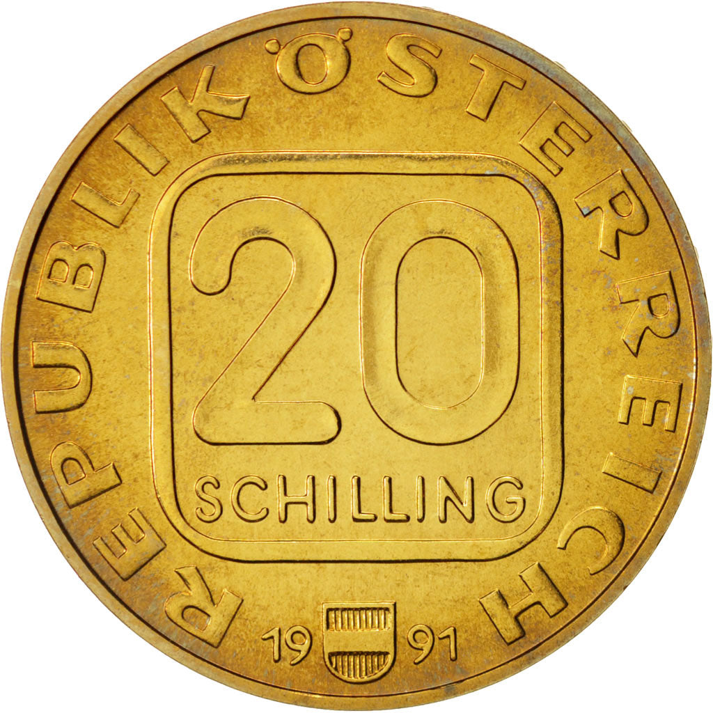 Austria, 20 Schilling, 1991, Grillparzer, KM:2995.1