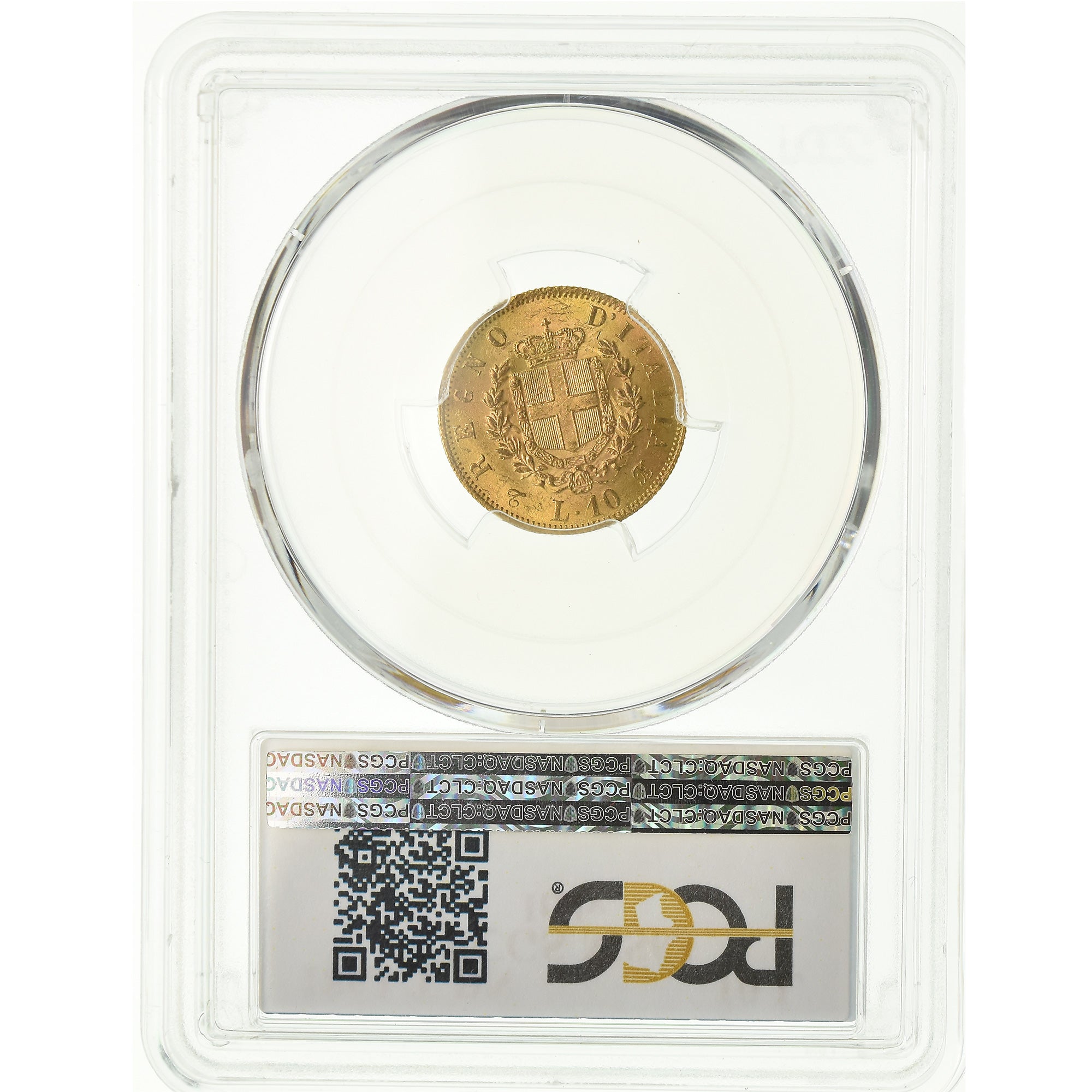 Coin, Italy, Vittorio Emanuele II, 10 Lire, 1863, Torino, PCGS, MS63, Gold