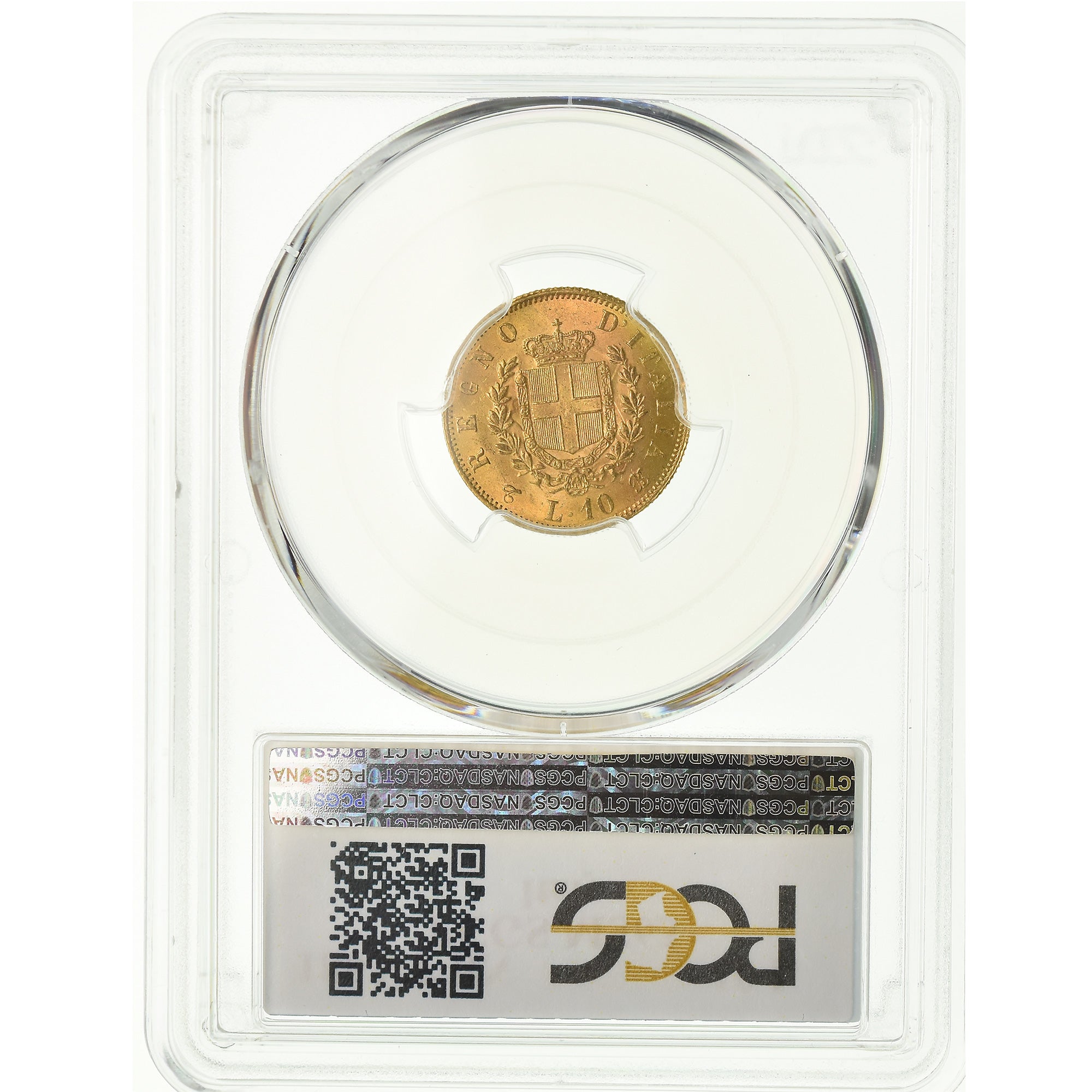 Coin, Italy, Vittorio Emanuele II, 10 Lire, 1863, Torino, PCGS, MS63+, Gold