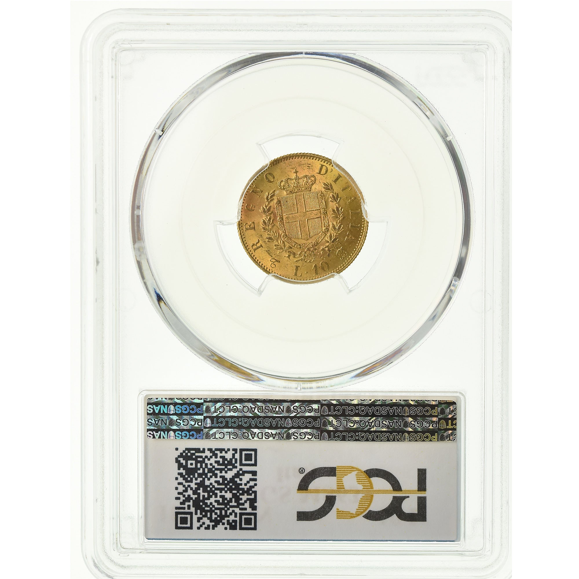 Coin, Italy, Vittorio Emanuele II, 10 Lire, 1863, Torino, PCGS, MS63+, Gold