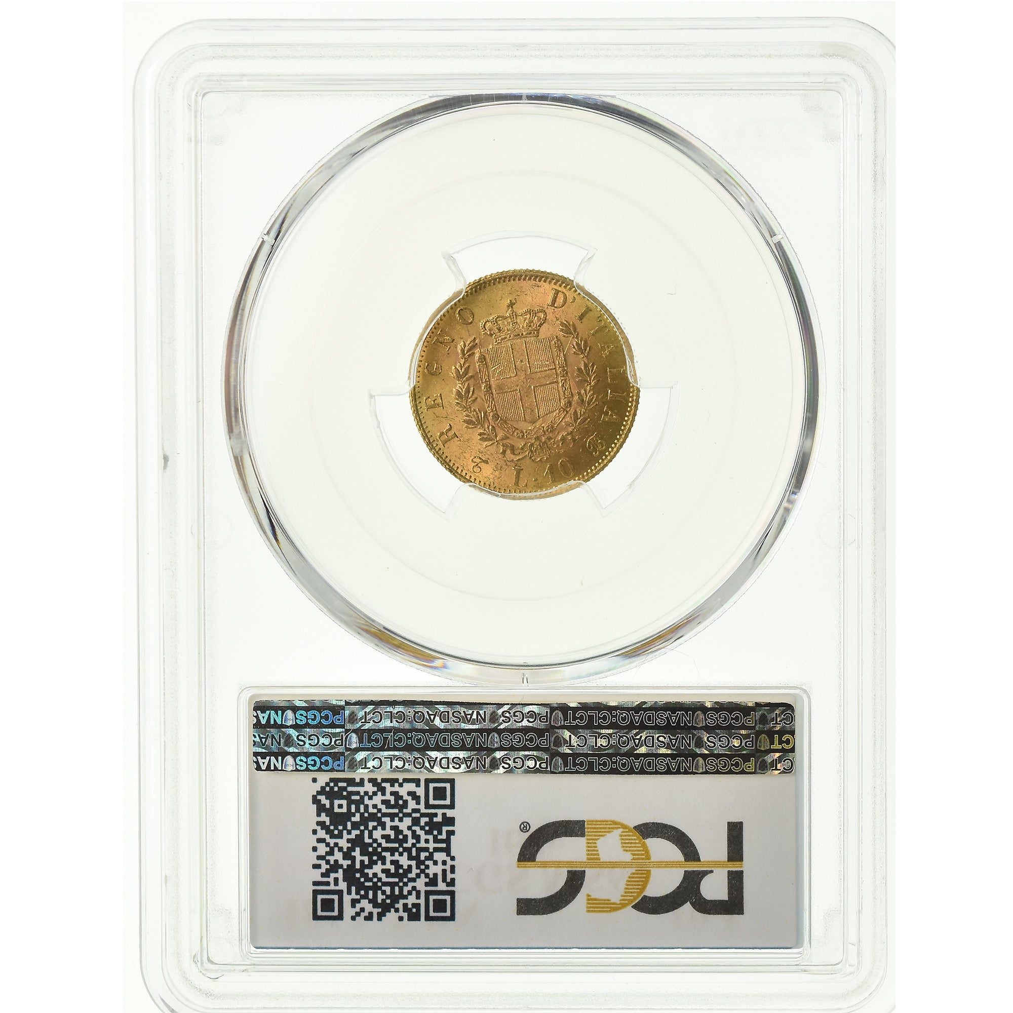 Coin, Italy, Vittorio Emanuele II, 10 Lire, 1863, Torino, PCGS, MS64, Gold