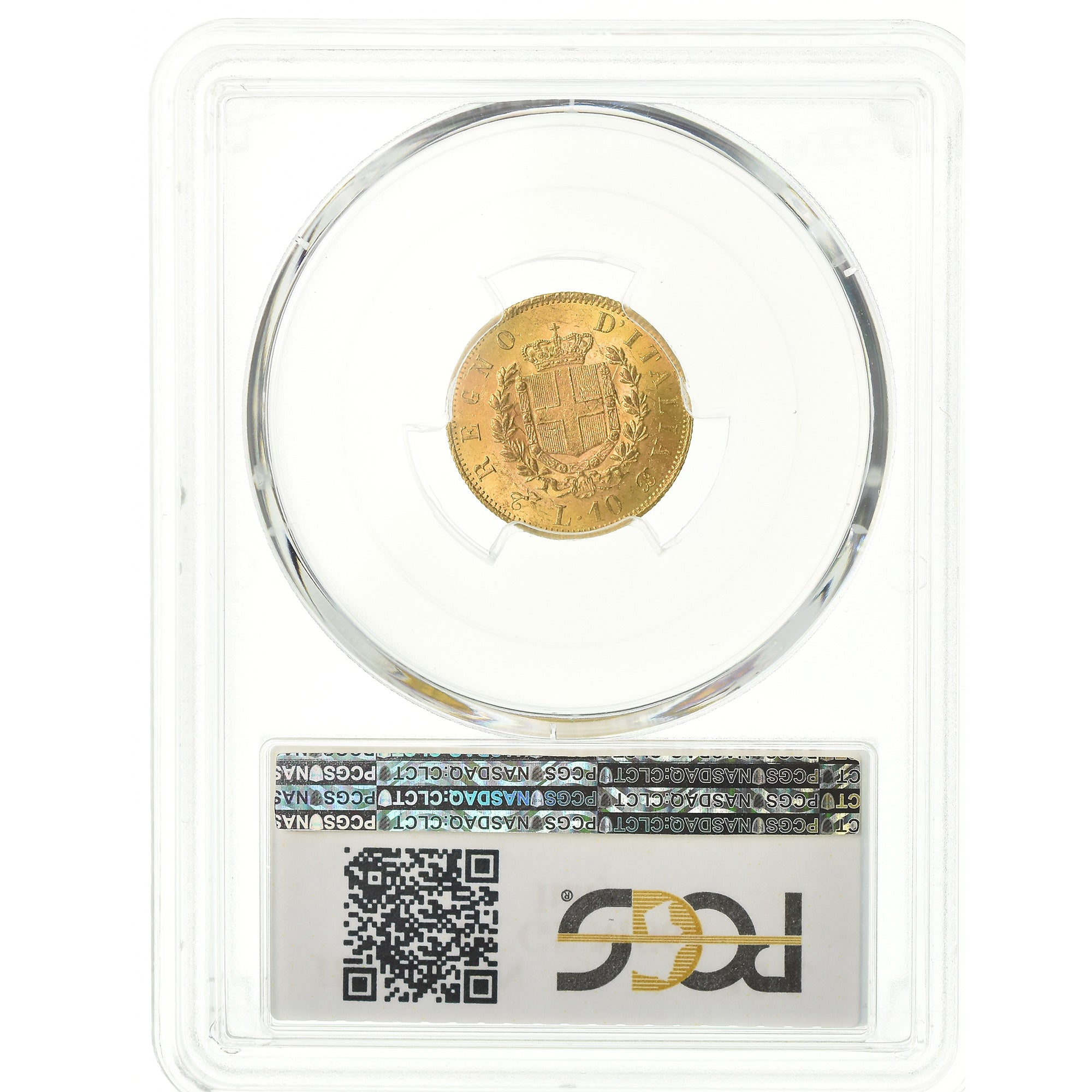 Coin, Italy, Vittorio Emanuele II, 10 Lire, 1863, Torino, PCGS, MS64, Gold