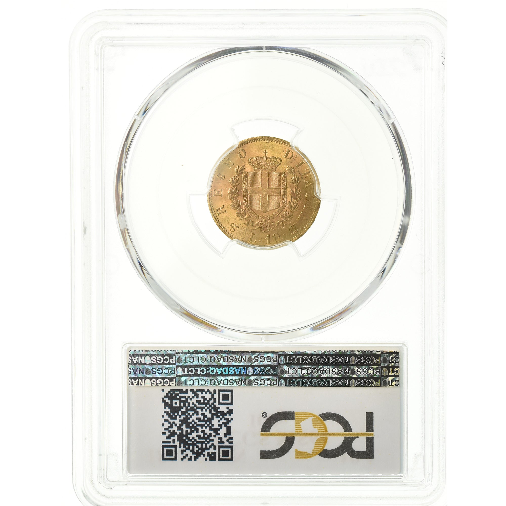 Coin, Italy, Vittorio Emanuele II, 10 Lire, 1863, Torino, PCGS, MS64, Gold