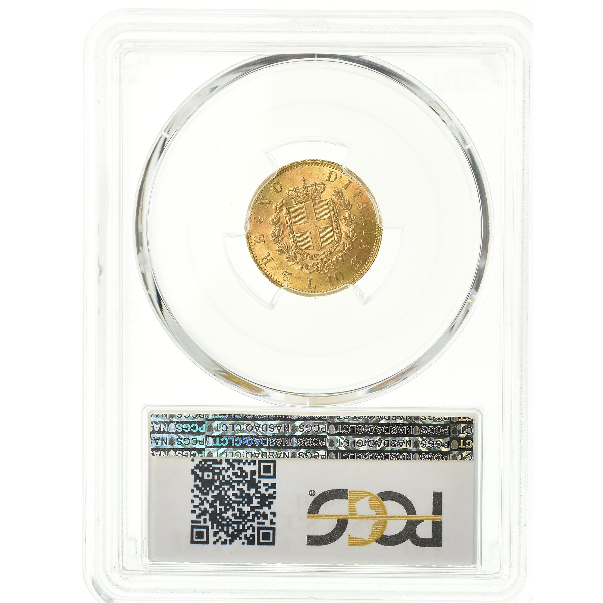 Coin, Italy, Vittorio Emanuele II, 10 Lire, 1863, Torino, PCGS, MS64, Gold