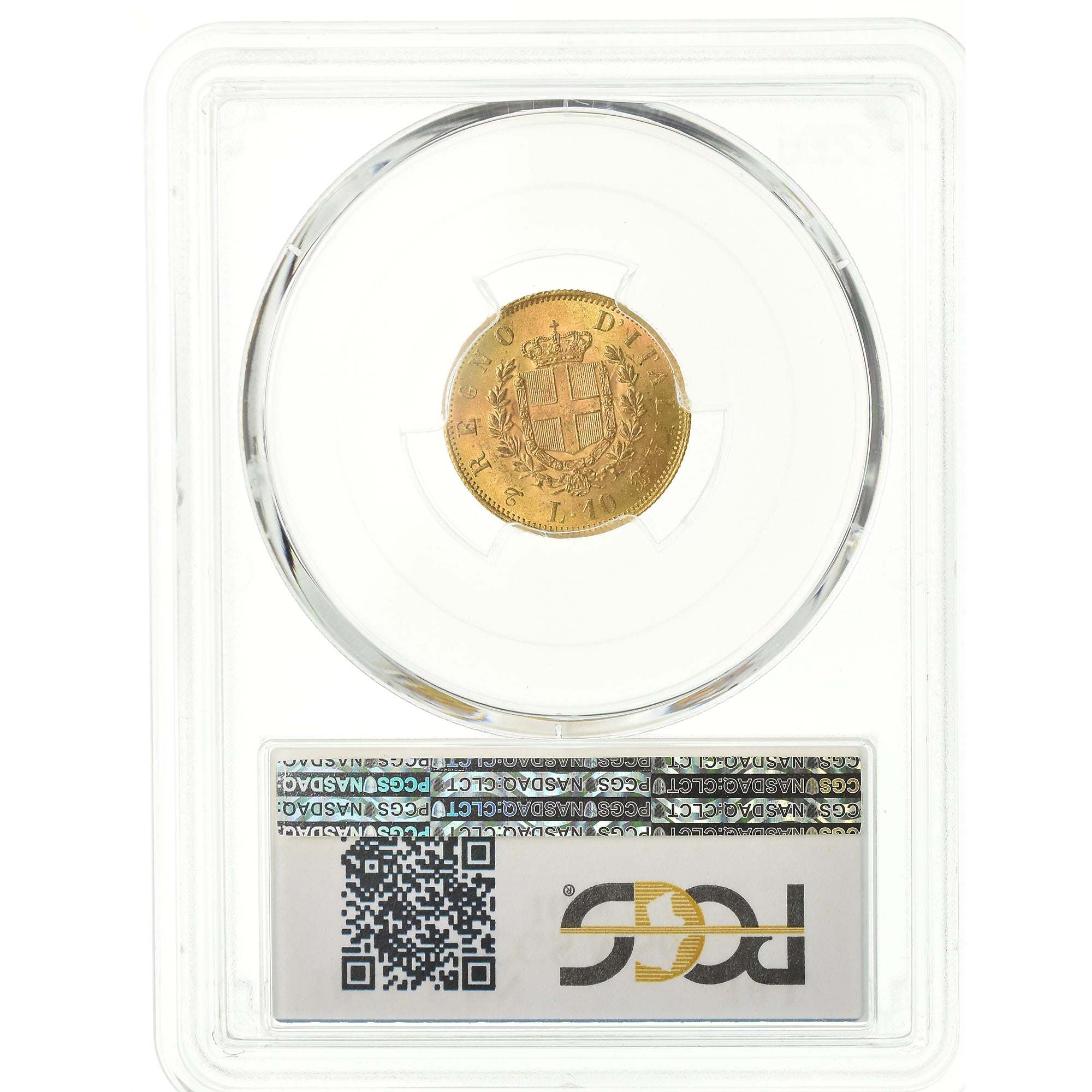 Coin, Italy, Vittorio Emanuele II, 10 Lire, 1863, Torino, PCGS, MS64, Gold