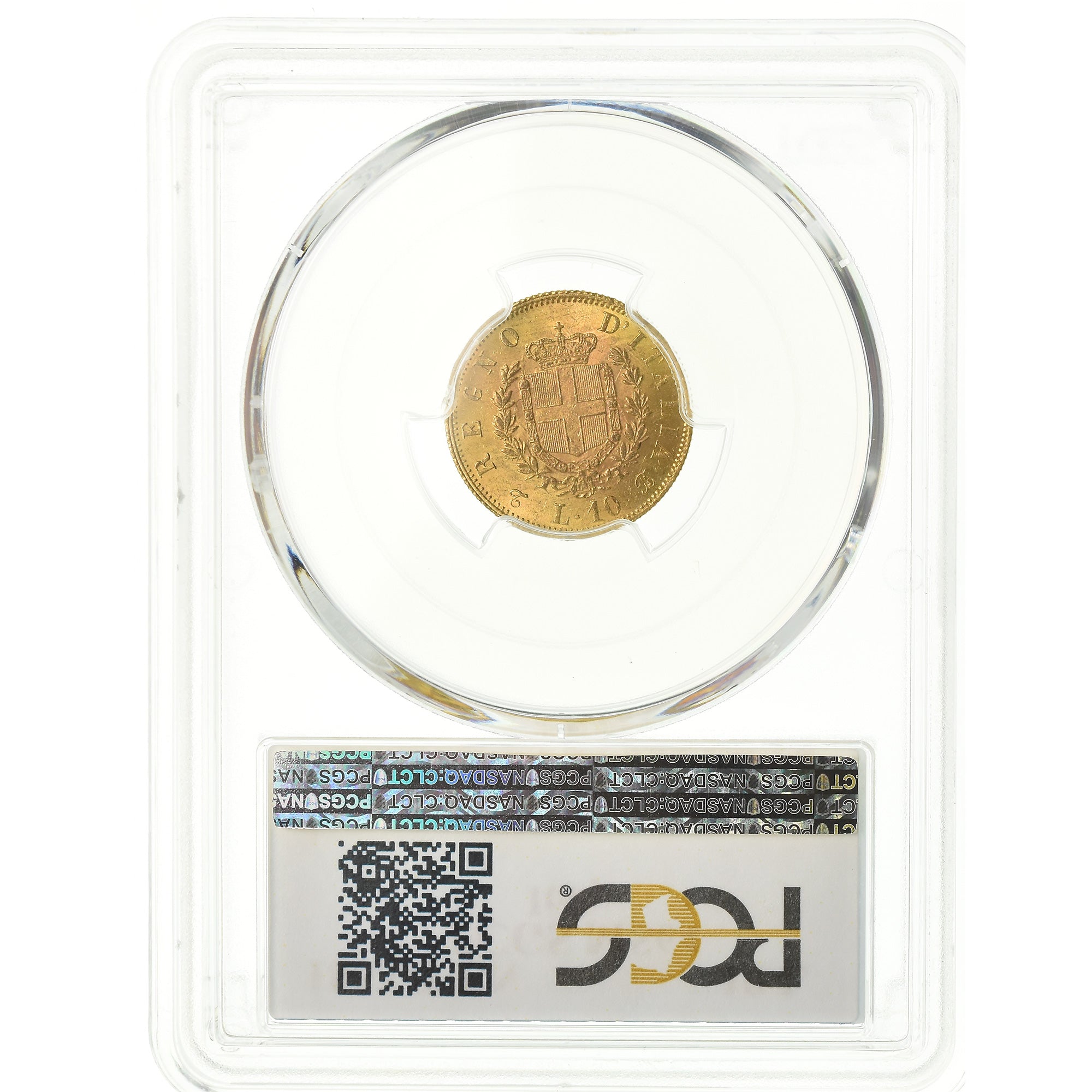 Coin, Italy, Vittorio Emanuele II, 10 Lire, 1863, Torino, PCGS, MS64, Gold