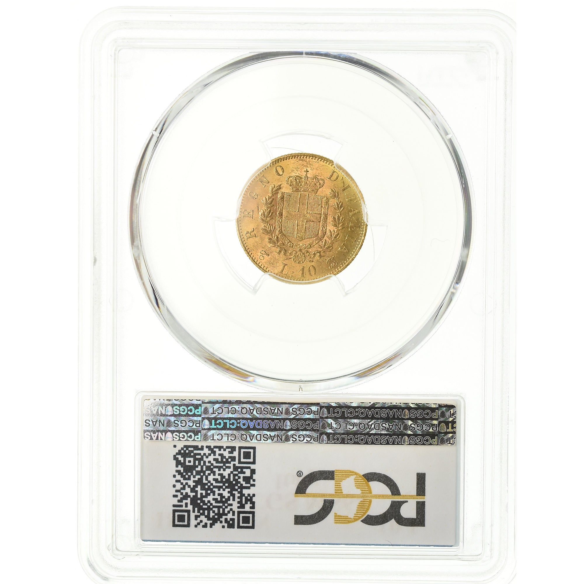 Coin, Italy, Vittorio Emanuele II, 10 Lire, 1863, Torino, PCGS, MS64, Gold