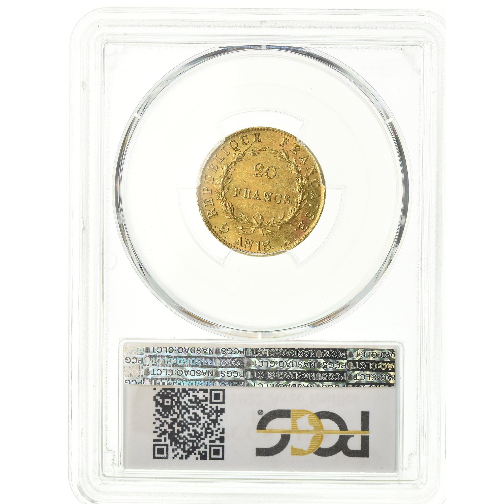Moneta, Francia, Napoléon I, 20 Francs, AN 13, Paris, PCGS, AU58, Oro