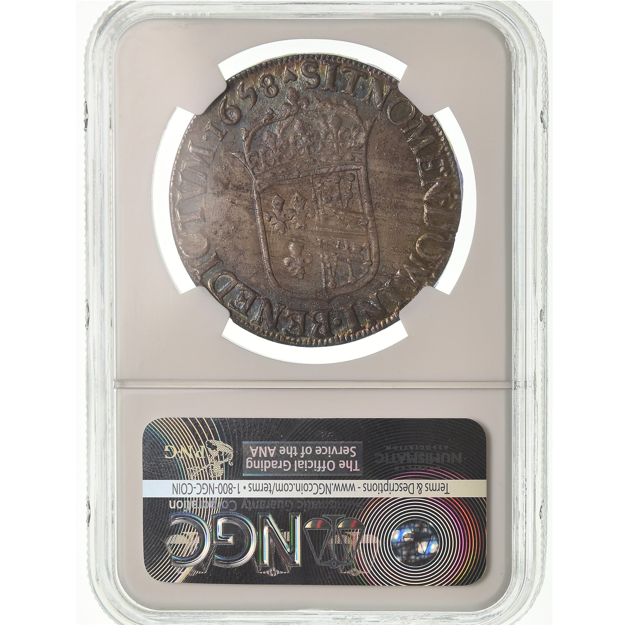Coin, France, Louis XIV, Écu de Navarre, 1658, Saint-Palais, PCGS MS62