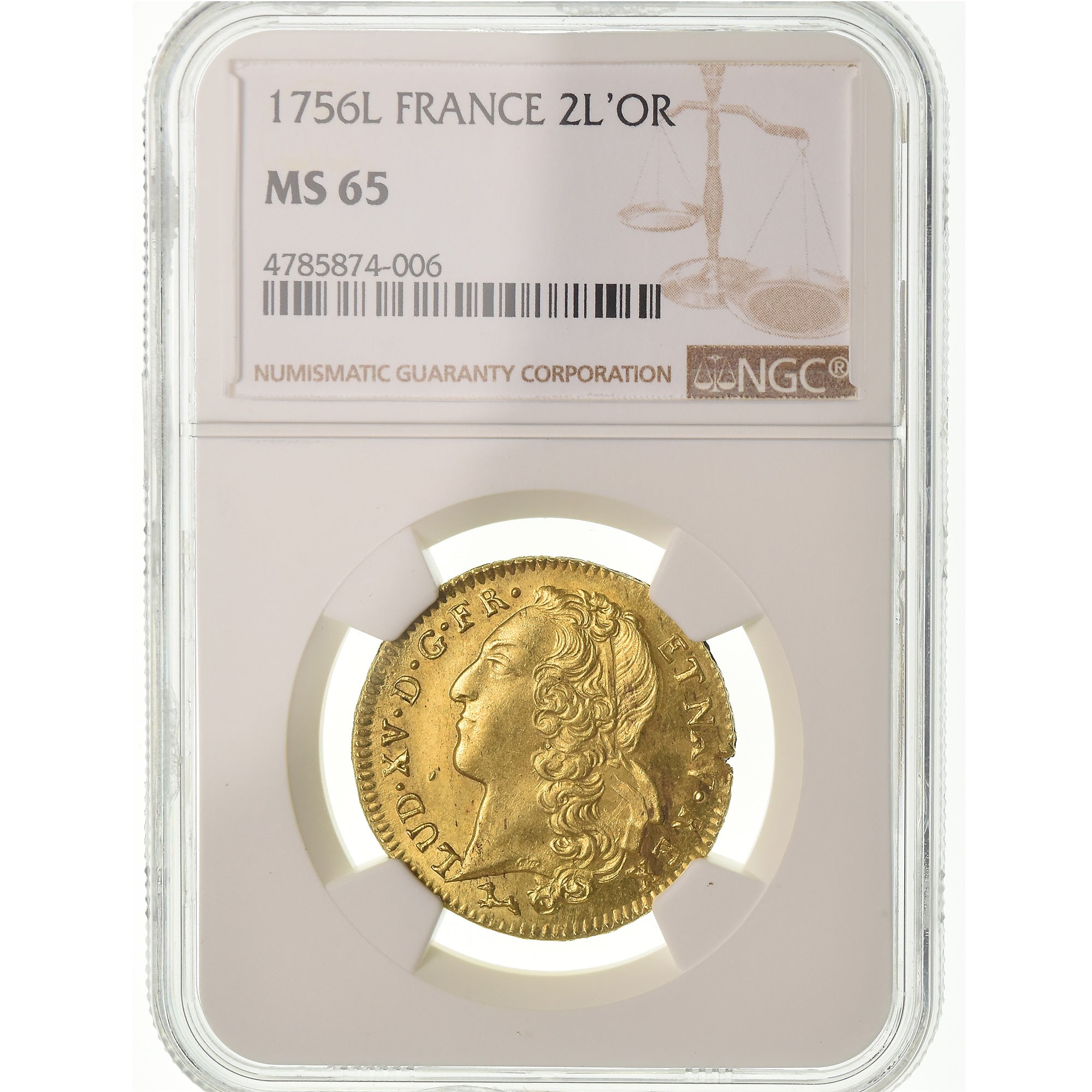 Münze, Frankreich, Louis XV, Double louis d'or au bandeau, 2 Louis D'or, 1756