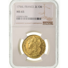 Münze, Frankreich, Louis XV, Double louis d'or au bandeau, 2 Louis D'or, 1756