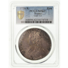 Coin, France, Louis XV, Écu aux branches d'olivier, 1726, Amiens, PCGS MS62