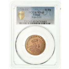 Coin, German States, SAXONY-ALBERTINE, Friedrich August II, 5 Thaler, 1758, PCGS