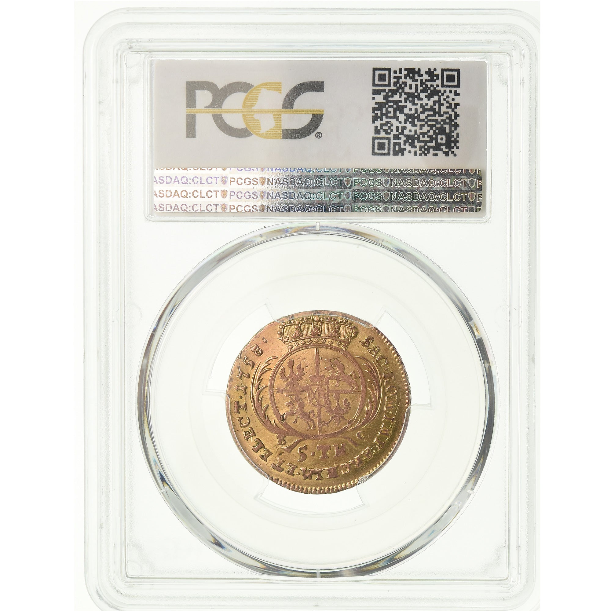 Coin, German States, SAXONY-ALBERTINE, Friedrich August II, 5 Thaler, 1758, PCGS