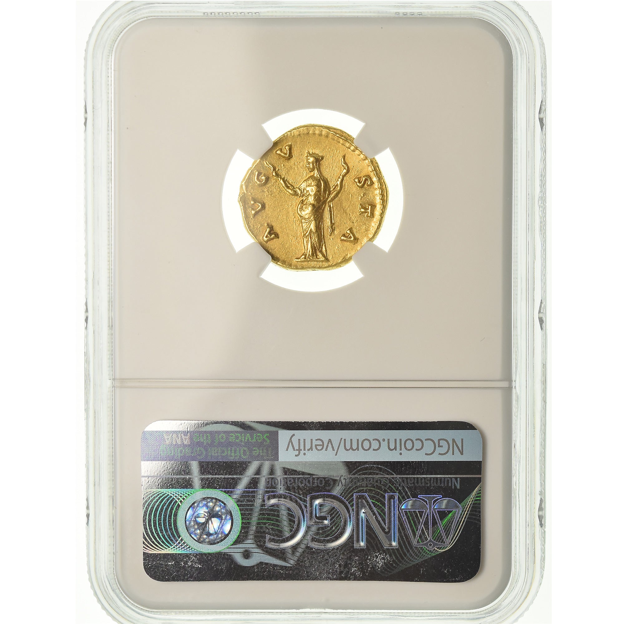 Münze, Faustina I, Aureus, 141, Rome, graded, NGC, AU, 5/5-4/5, Gold, RIC:357