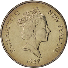 Coin, New Zealand, Elizabeth II, 50 Cents, 1988, MS(64), Copper-nickel, KM:63