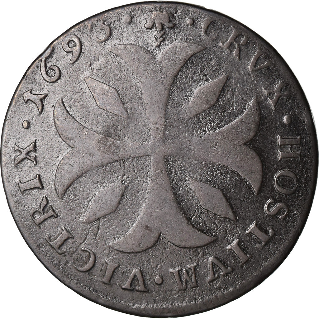 Coin, Monaco, Louis I, 3 Sols, Pezetta, 1693, VF(20-25), Billon, KM:60.1