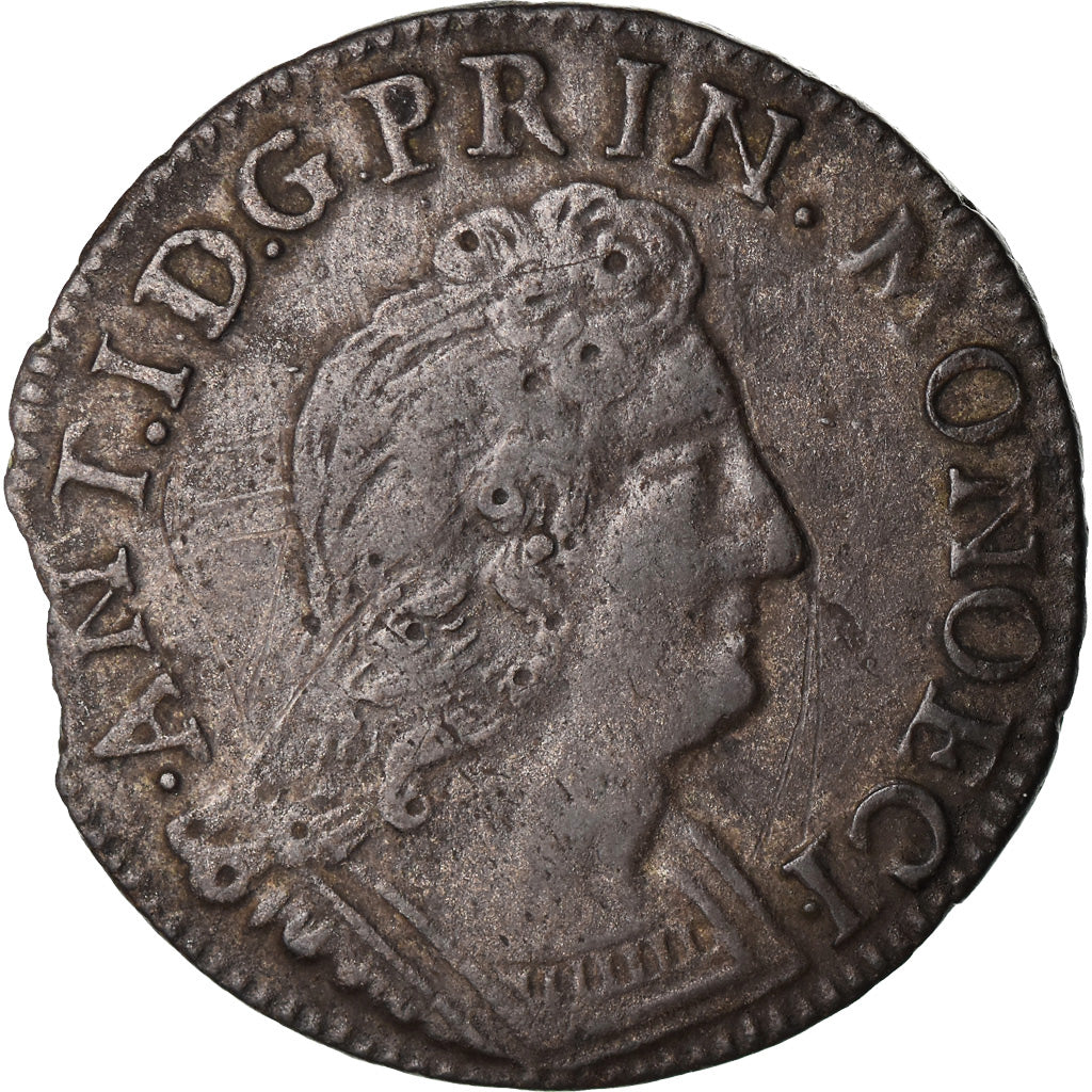 Monnaie, Monaco, Antoine I, 3 Sols, Pezetta, 1720, TTB, Billon, Gadoury:MC91a