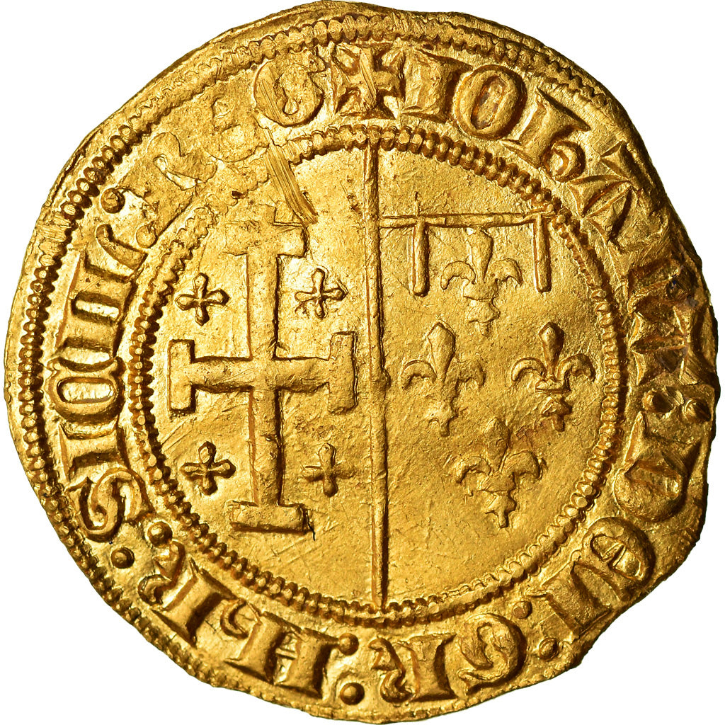 Moneta, Francja, Comté de Provence, Jeanne de Naples, Florin D'or, AU(55-58)