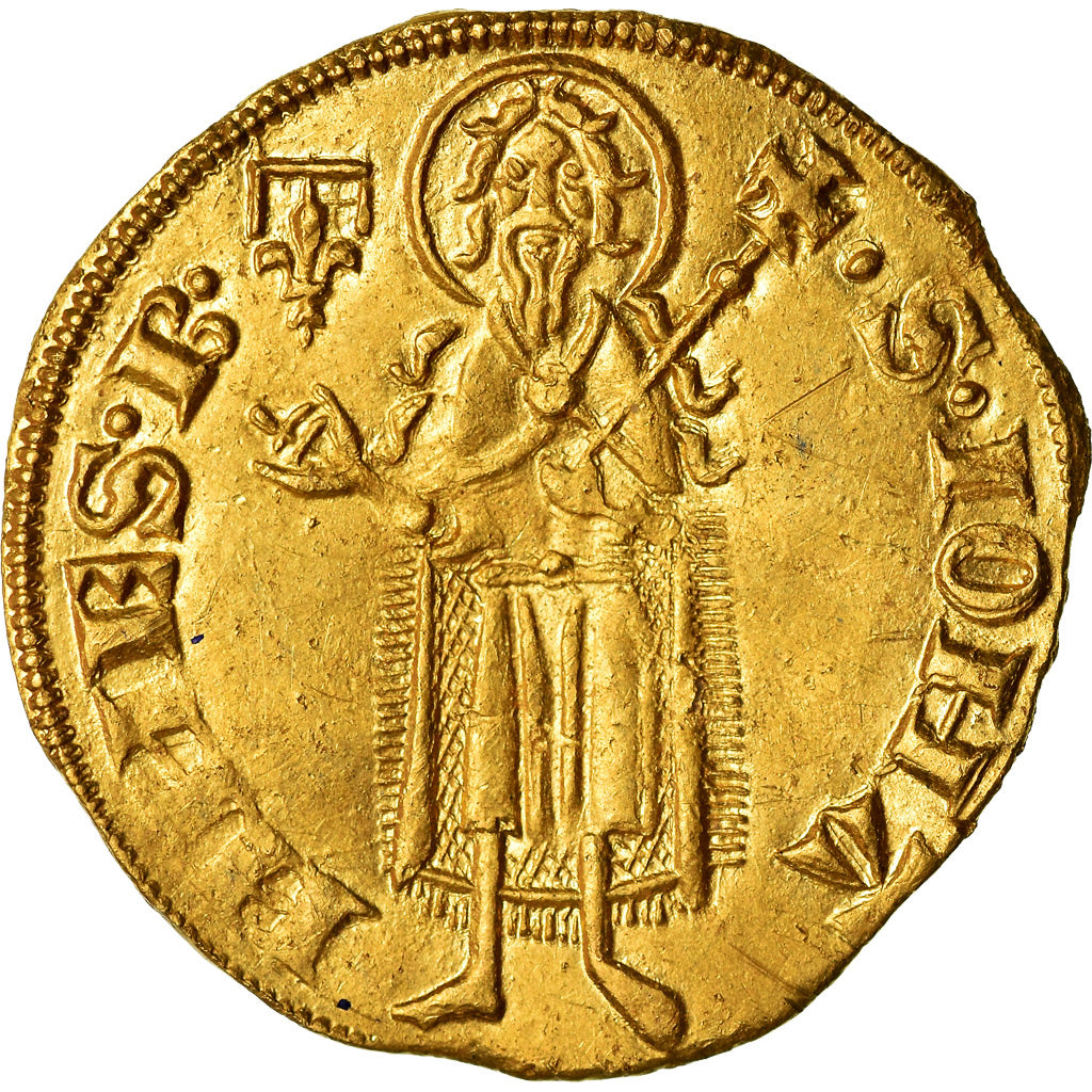 Moneta, Francja, Comté de Provence, Jeanne de Naples, Florin D'or, AU(55-58)