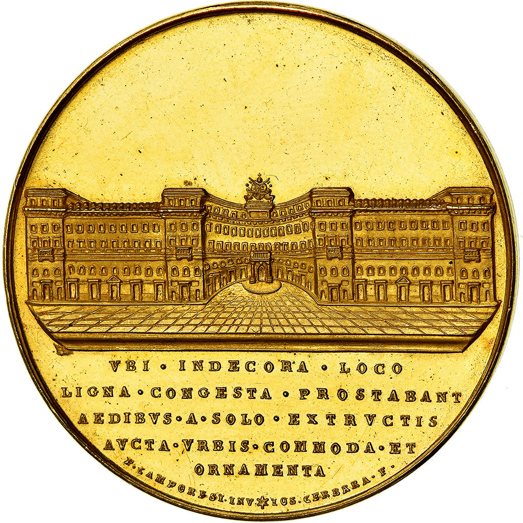Vatican, Médaille, Grégoire XVI, Palais via Ripetta, 1840, Cerbara, SUP, Or