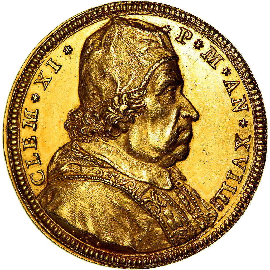 Vatican, Medal, Clément XI, Jésus et Saint-Pierre, 1714, Hamerani, MS(63)