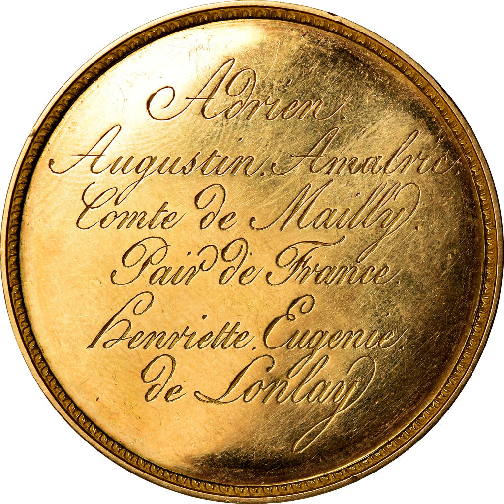 France, Medal, Mariage Comte de Mailly, 1816, AU(55-58), Gold