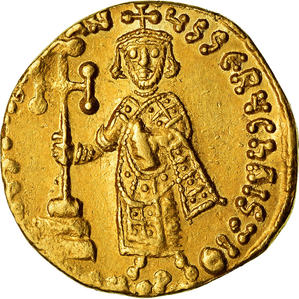 Coin, Justinian II, Solidus, 692-695, Constantinople, EF(40-45), Gold, Sear:1248