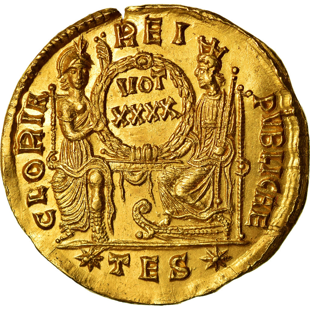 Münze, Constantius II, Solidus, Thessalonica, VZ+, Gold, RIC:198