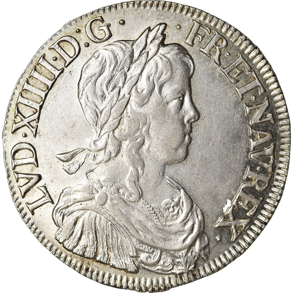 Monnaie, France, Louis XIV, Écu à la mèche longue, 1652, Rouen, SUP+, Argent