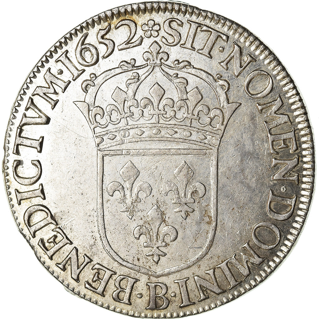 Monnaie, France, Louis XIV, Écu à la mèche longue, 1652, Rouen, SUP+, Argent