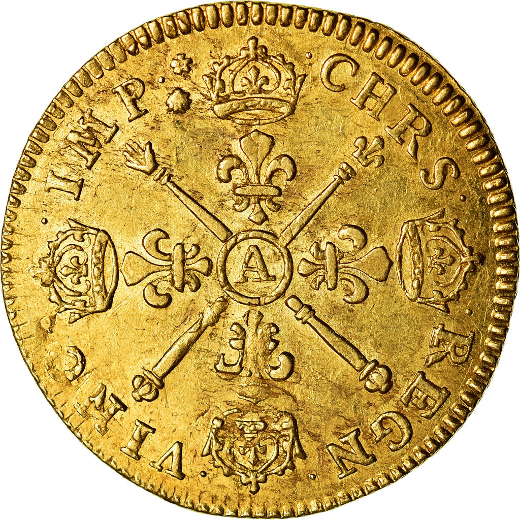 Monnaie, France, Louis XIV, Louis d'or aux insignes, Louis d'Or, 1704, Paris