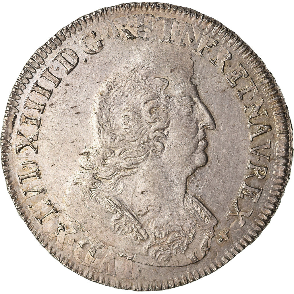 Münze, Frankreich, Louis XIV, Écu aux palmes, Ecu, 1694, Nantes, SS+, Silber
