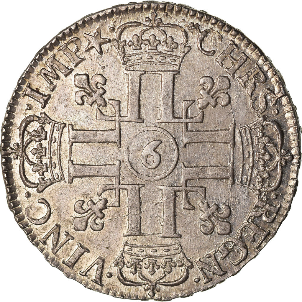 Coin, France, Louis XIV, 1/2 Écu aux 8 L, 1/2 Ecu, 1690, Rennes, AU(55-58)