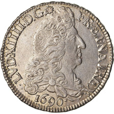Moneta, Francja, Louis XIV, 1/2 Écu aux 8 L, 1/2 Ecu, 1690, Rennes, MS(60-62)