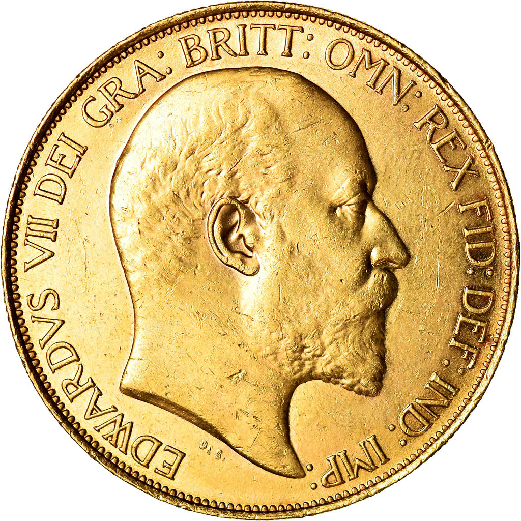 Coin, Great Britain, Edward VII, 5 Pounds, 1902, AU(55-58), Gold, KM:807