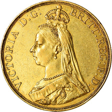 Coin, Great Britain, Victoria, 5 Pounds, 1887, AU(50-53), Gold, KM:769