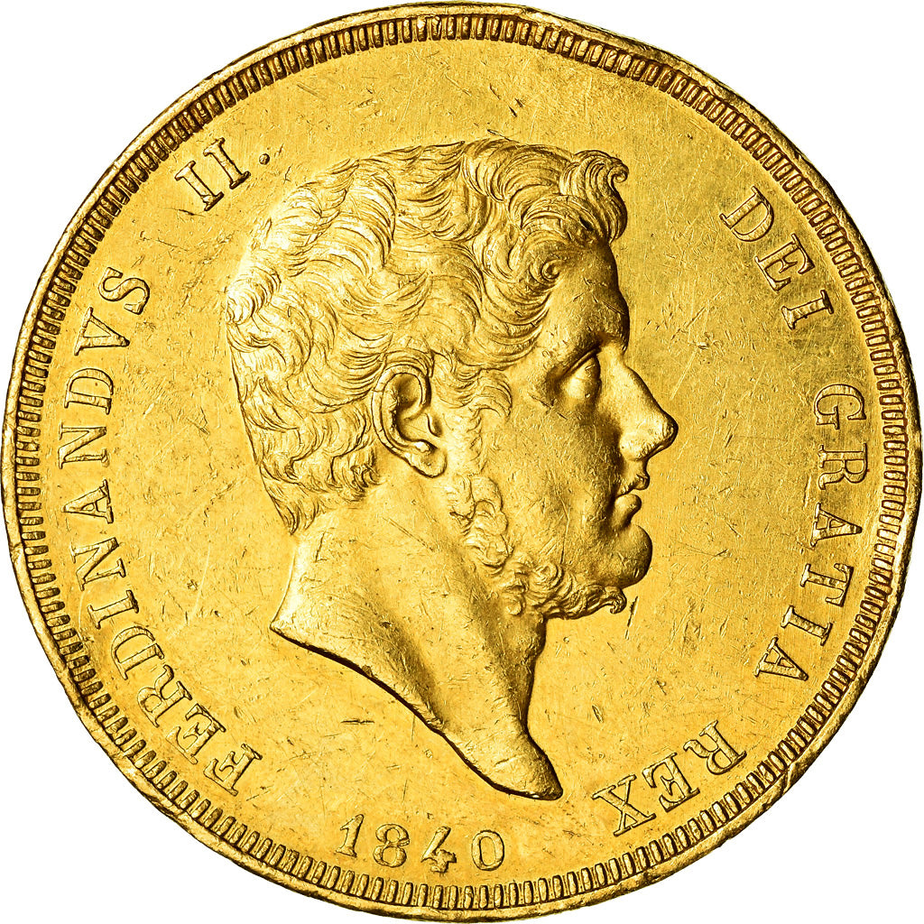 Coin, ITALIAN STATES, NAPLES, Ferdinando II, 30 Ducati, 1840, EF(40-45), Gold