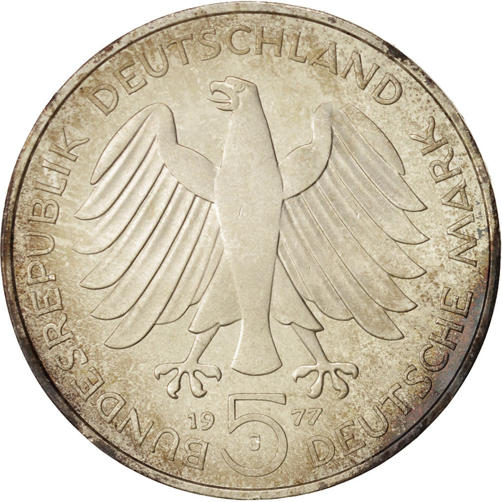 Coin, GERMANY - FEDERAL REPUBLIC, 5 Mark, 1977, Hamburg, Germany, MS(63)
