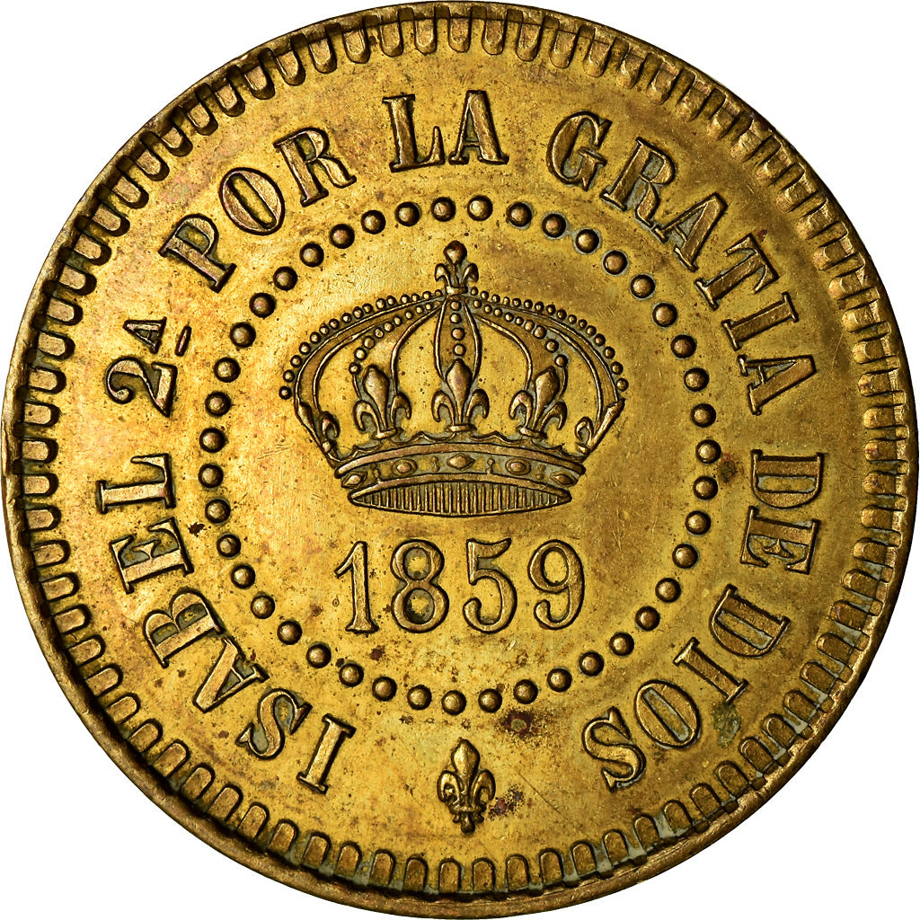 Münze, Philippinen, 2 Centavos, 1859, VZ, Kupfer, KM:Pn12