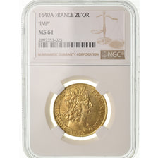 Moneda, Francia, Louis XIII, Double Louis d'or, 2 Louis D'or, 1640, Paris, NGC