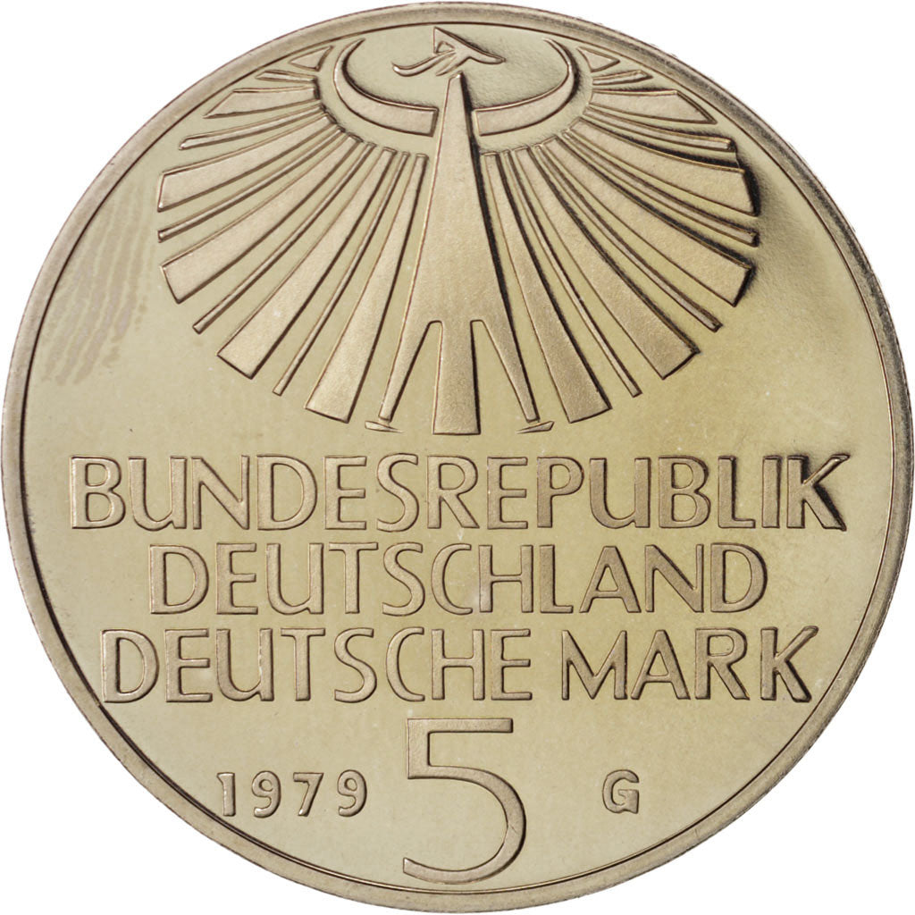 GERMANY - FEDERAL REPUBLIC, 5 Mark, 1979, Karlsruhe, Germany, KM:151