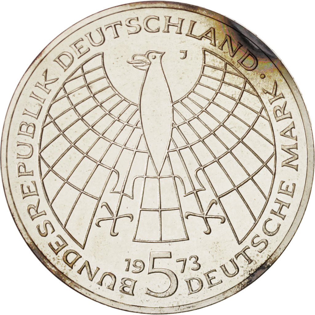 Coin, GERMANY - FEDERAL REPUBLIC, 5 Mark, 1973, Hamburg, Germany, MS(63)