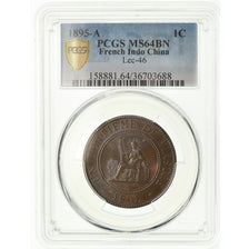 Coin, FRENCH INDO-CHINA, Cent, 1895, Paris, PCGS, MS64BN, Bronze, KM:7, graded