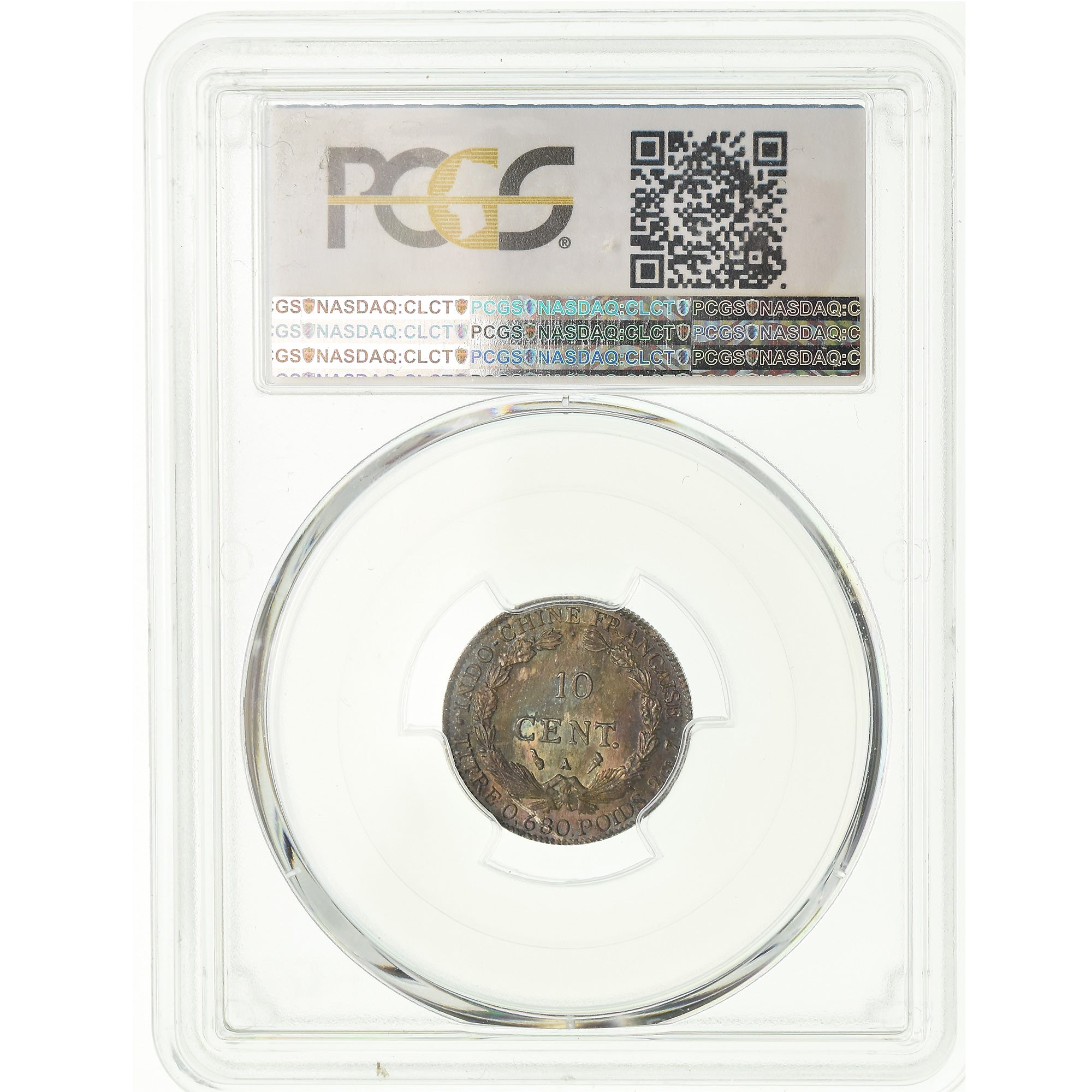 Coin, FRENCH INDO-CHINA, 10 Cents, 19--, Paris, PCGS, SP64, Silver-Bronze