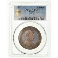 Coin, Austria, Franz Joseph I, Thaler, 1877, PCGS, SP65, Silver, KM:M9, graded
