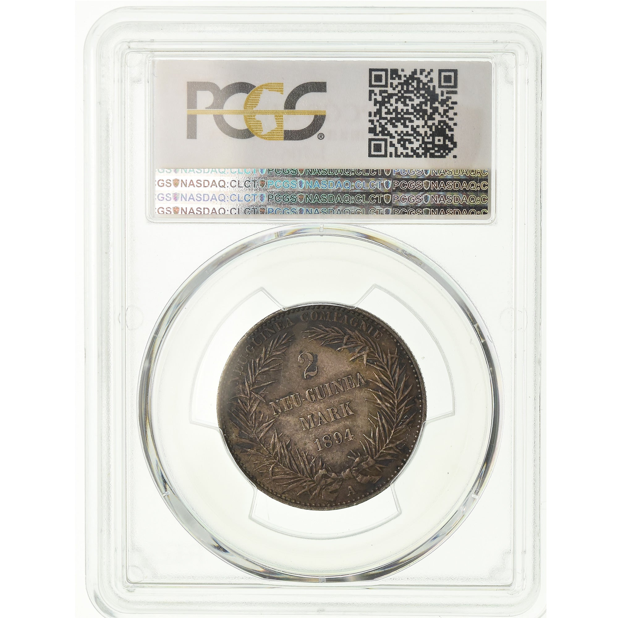 Coin, GERMAN NEW GUINEA, 2 Mark, 1894, Berlin, PCGS, AU55, Silver, KM:6, graded