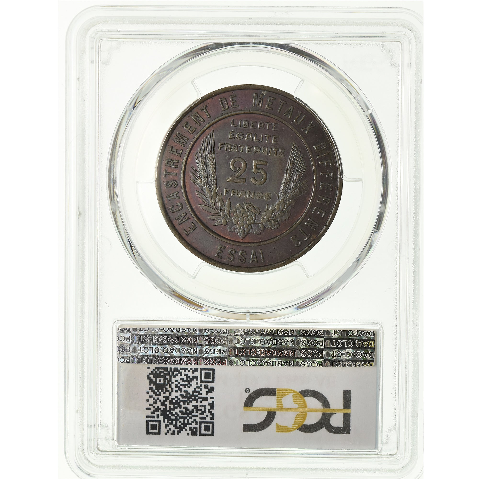 Coin, France, Epreuve par Bazor, 25 Francs, 1935, ESSAI, PCGS, SP63BN, Bronze