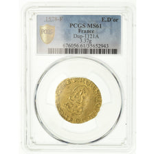 Monnaie, France, Henri III, Ecu d'or, 1578, Angers, PCGS, MS61, Or, Gradée